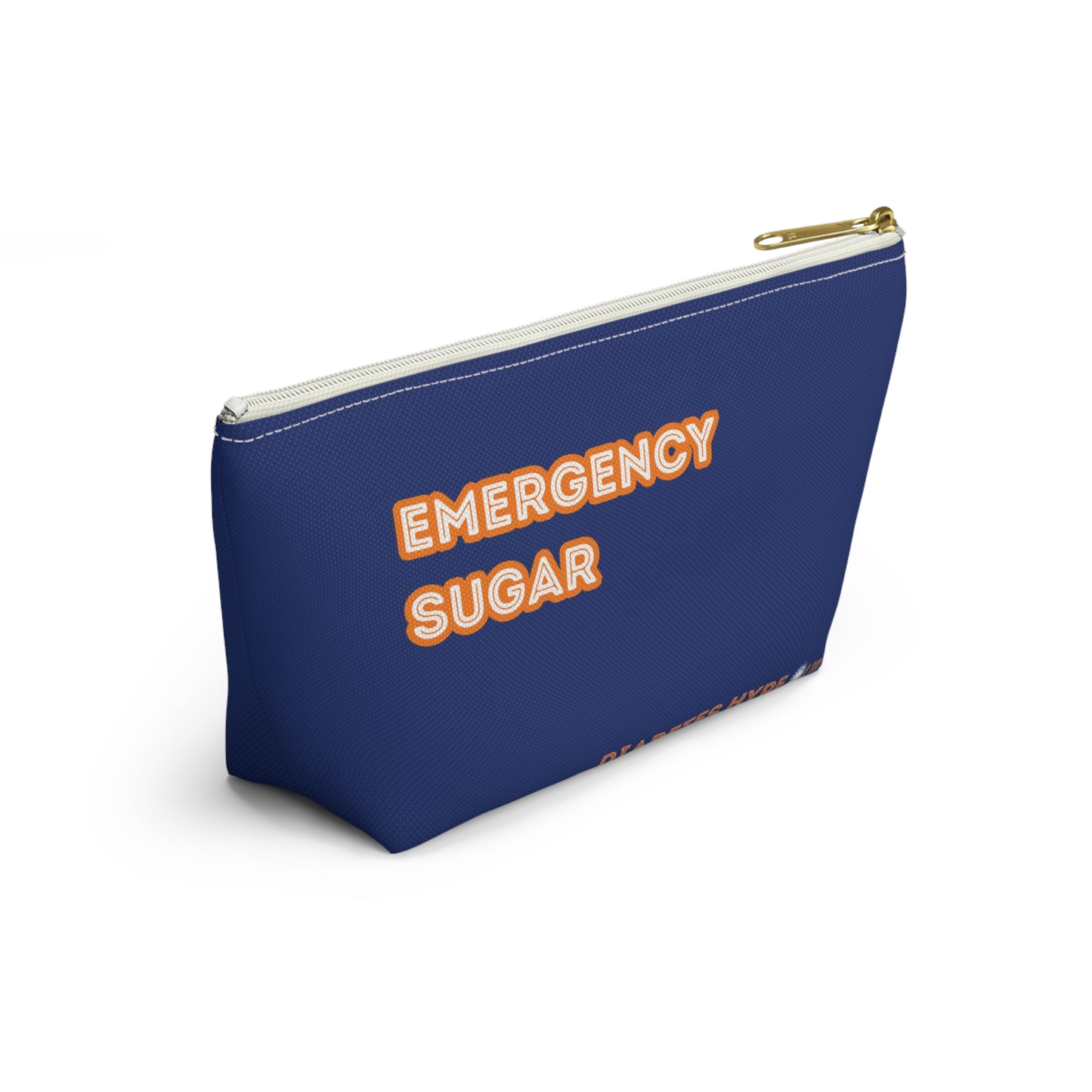 Emergency Sugar - Navy & Orange - zippered pouch