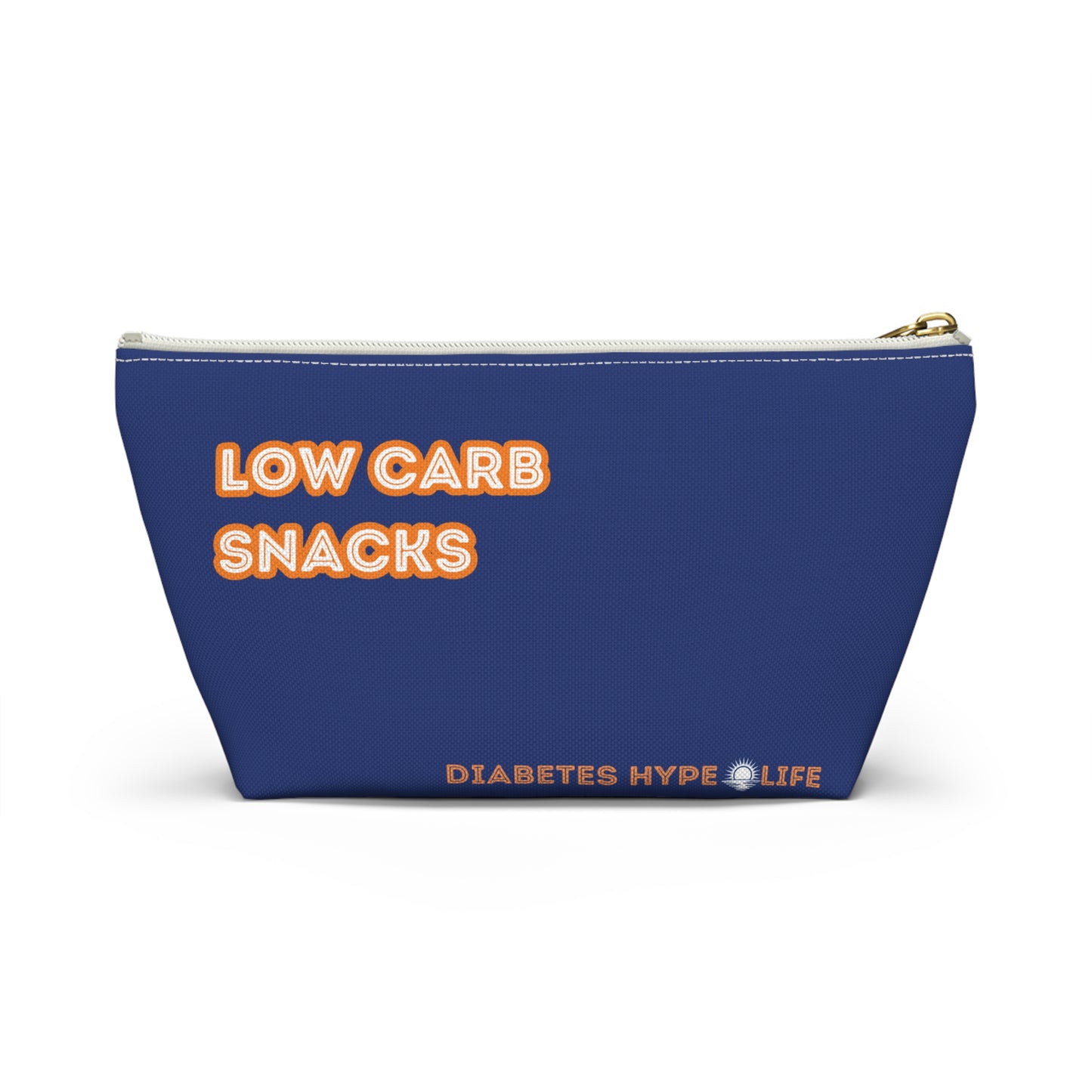 Low Carb Snacks - Navy & Orange - zippered pouch