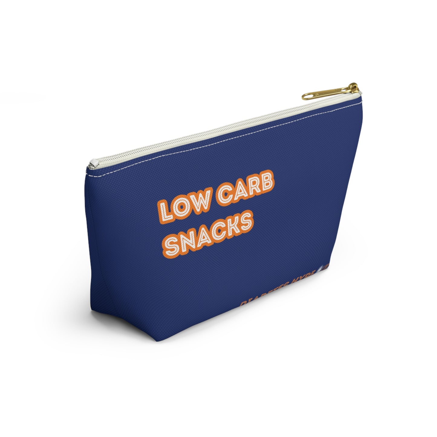 Low Carb Snacks - Navy & Orange - zippered pouch