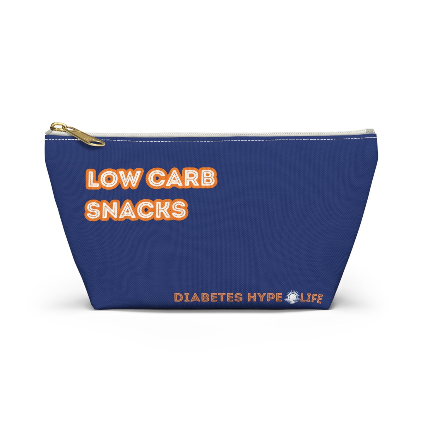 Low Carb Snacks - Navy & Orange - zippered pouch