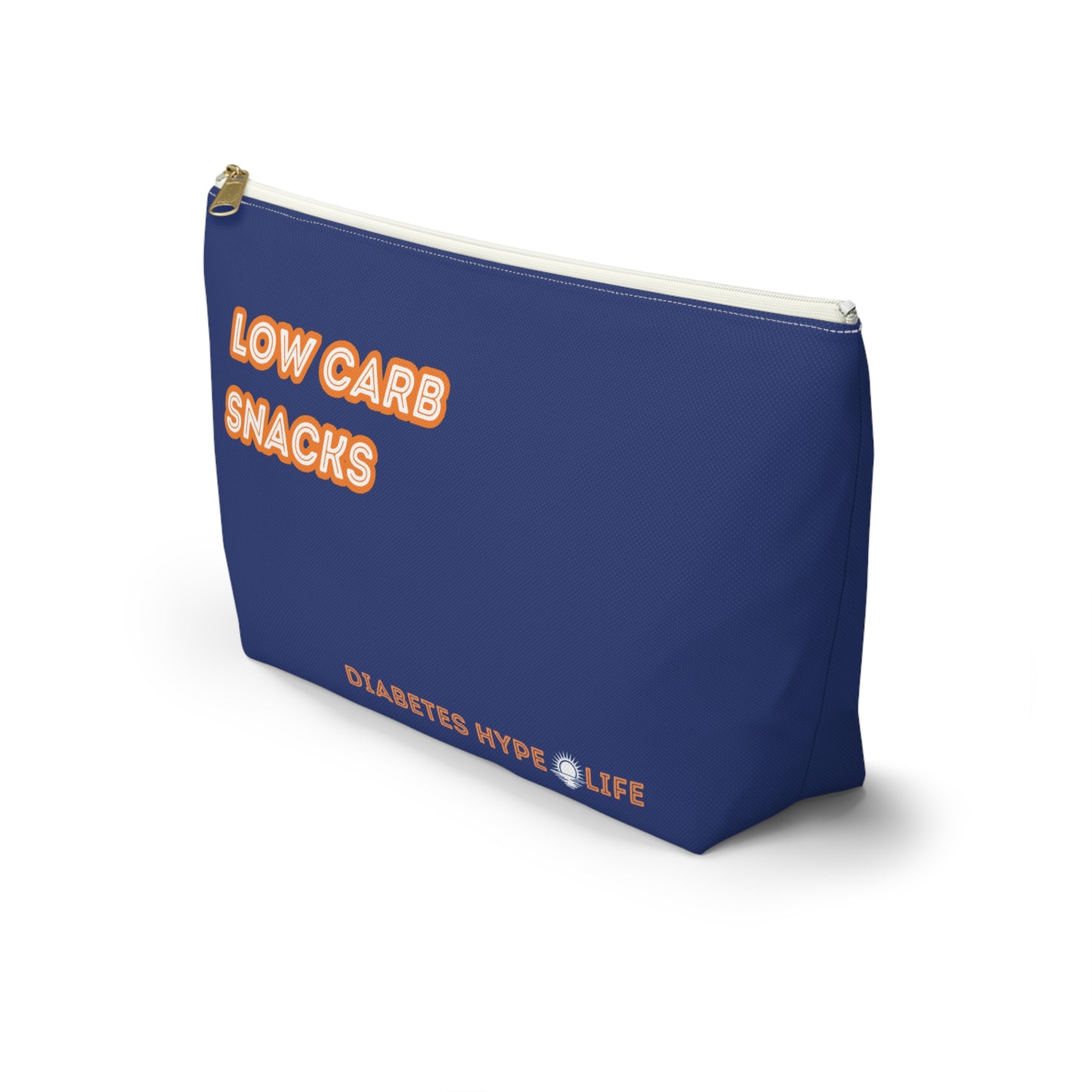 Low Carb Snacks - Navy & Orange - zippered pouch