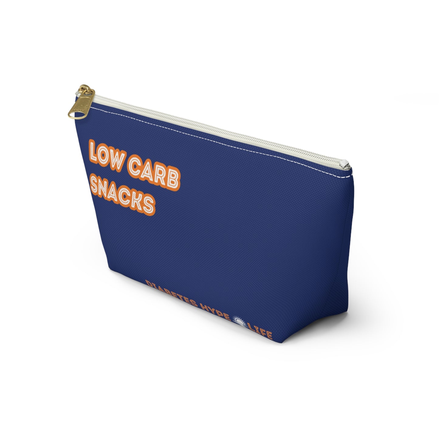 Low Carb Snacks - Navy & Orange - zippered pouch