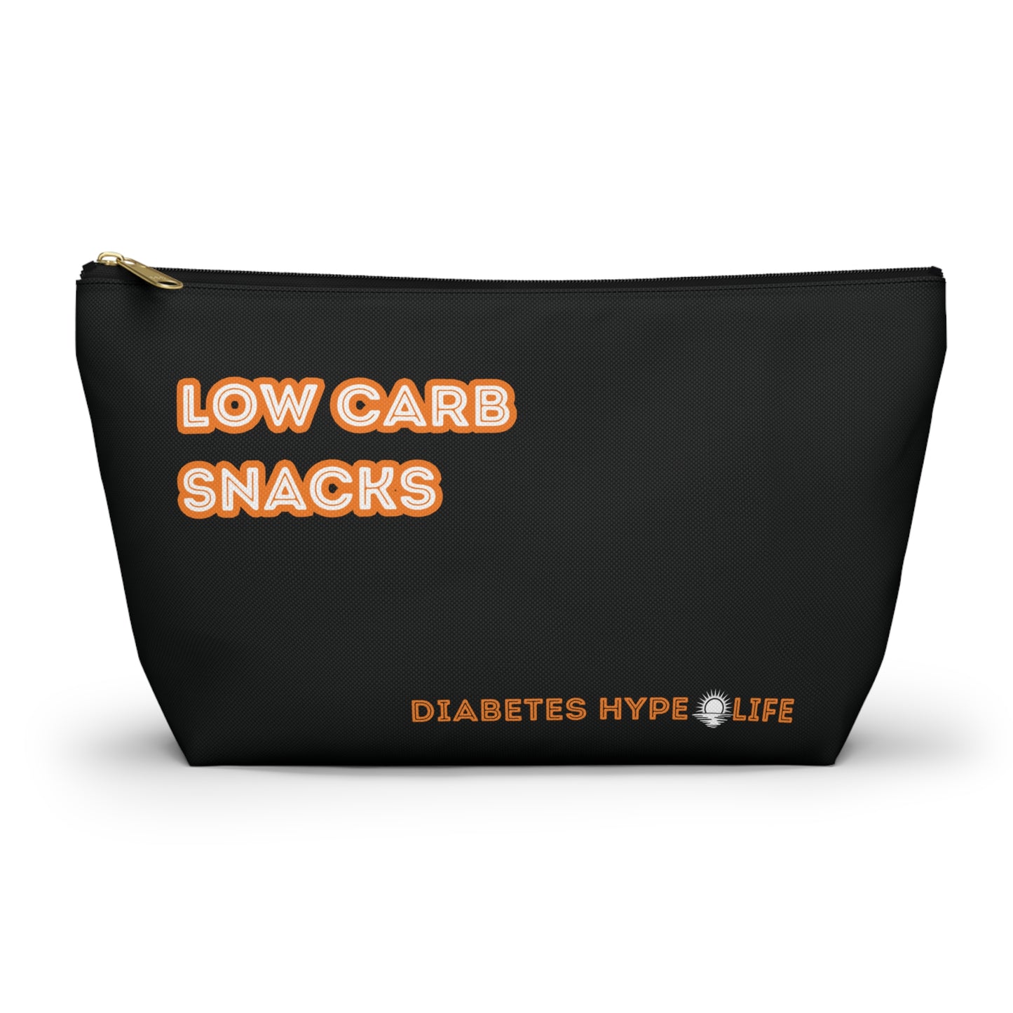 Low Carb Snacks - Black/Orange - zippered pouch