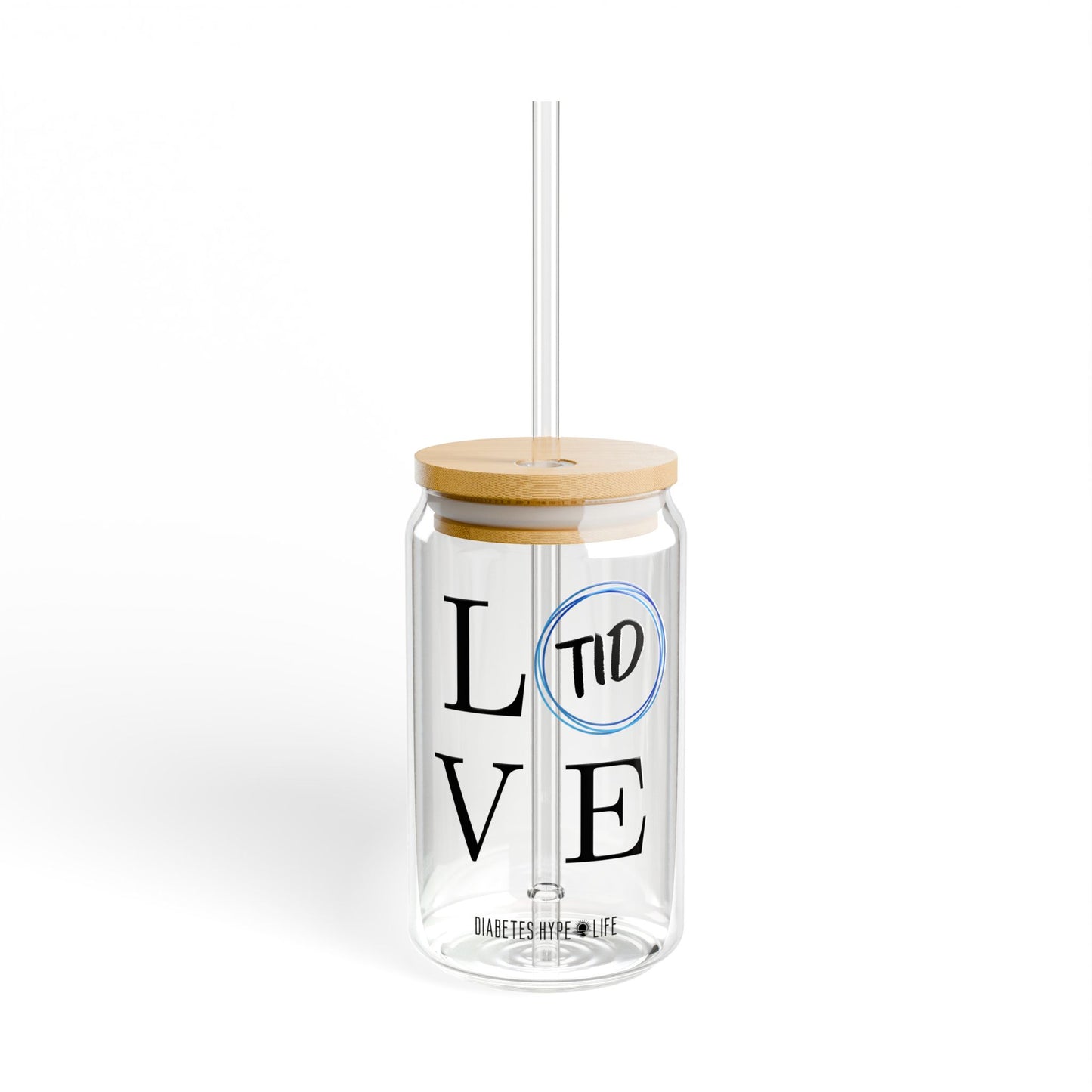 Love T1D - sipper glass (16oz)