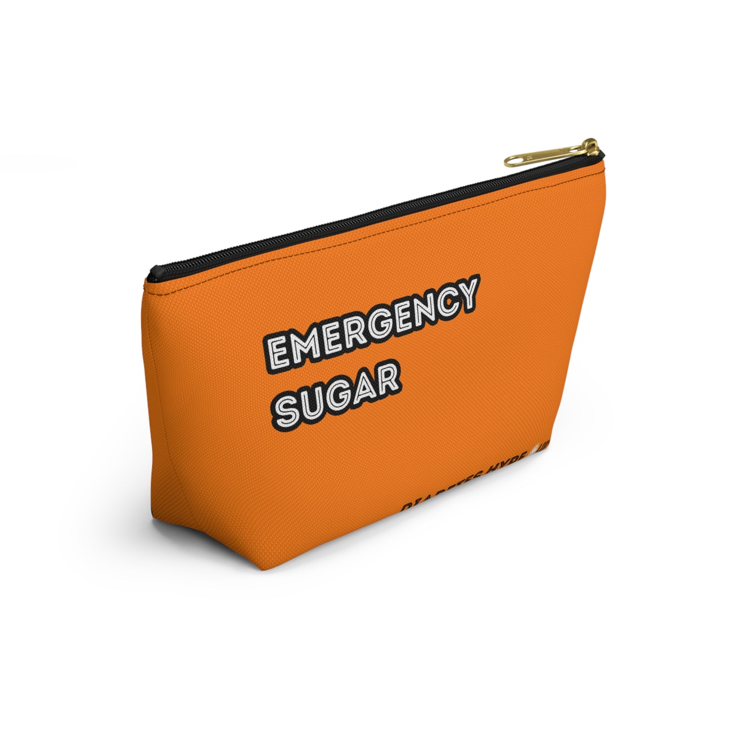 Emergency Sugar - Orange/Black - zippered pouch