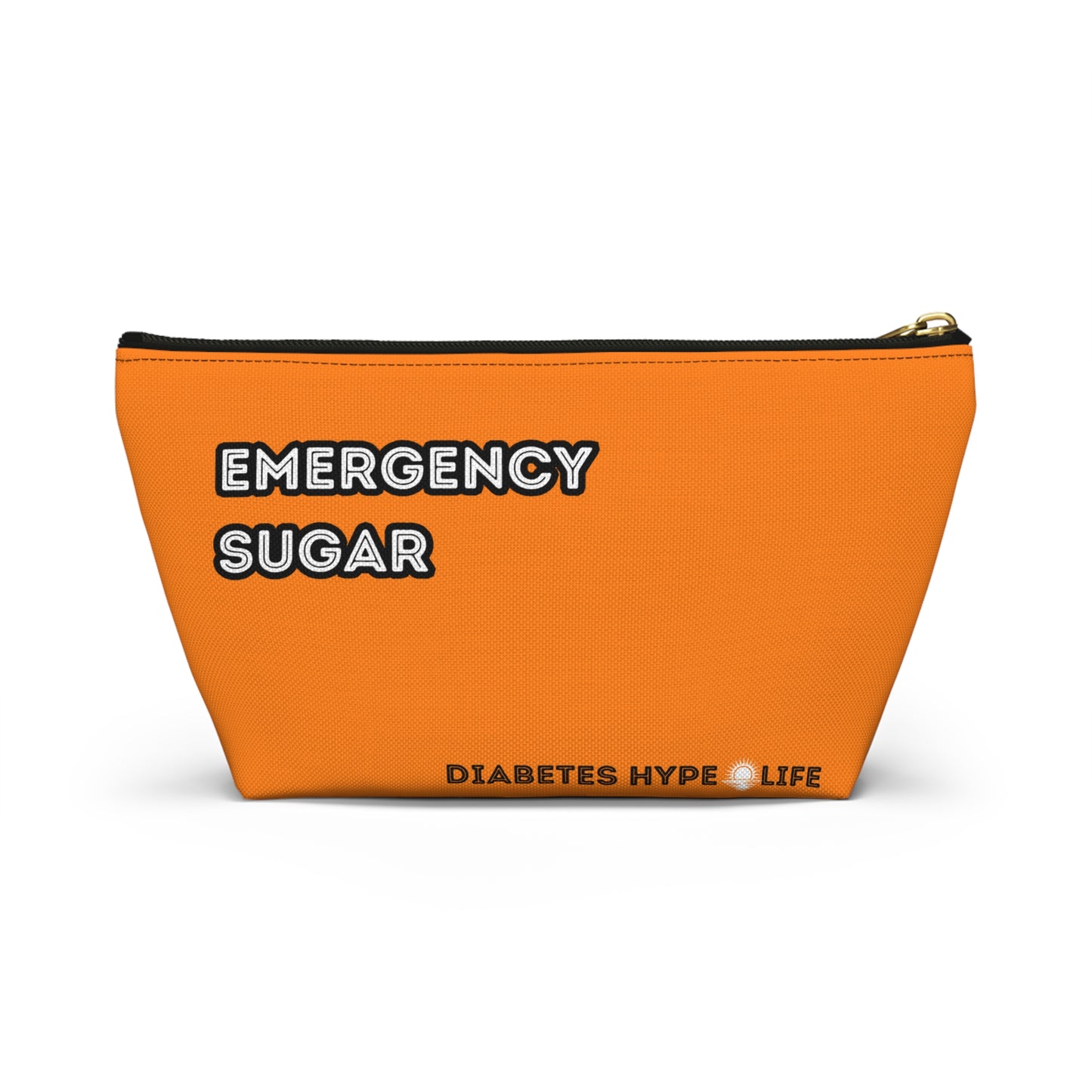 Emergency Sugar - Orange/Black - zippered pouch