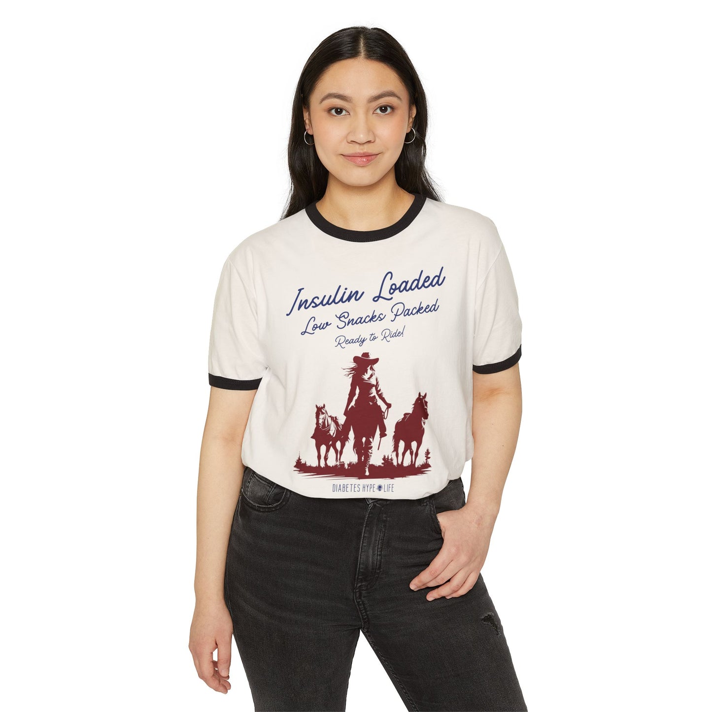 Ready to Ride Cowgirl - Ringer Tee