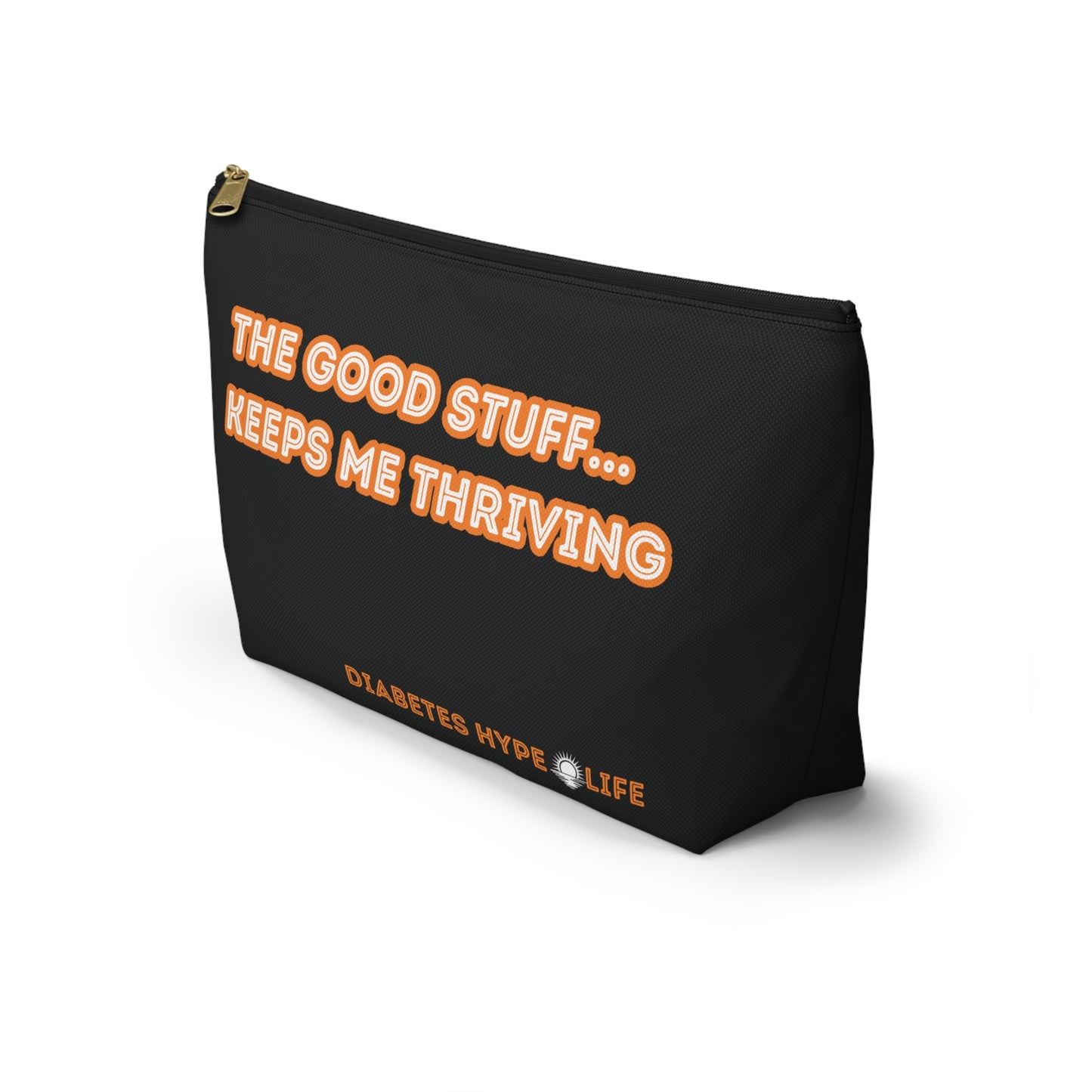 The Good Stuff - Black/Orange - zippered pouch