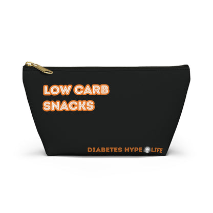 Low Carb Snacks - Black/Orange - zippered pouch