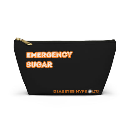 Emergency Sugar - Black/Orange - zippered pouch