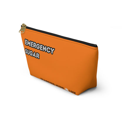 Emergency Sugar - Orange/Black - zippered pouch