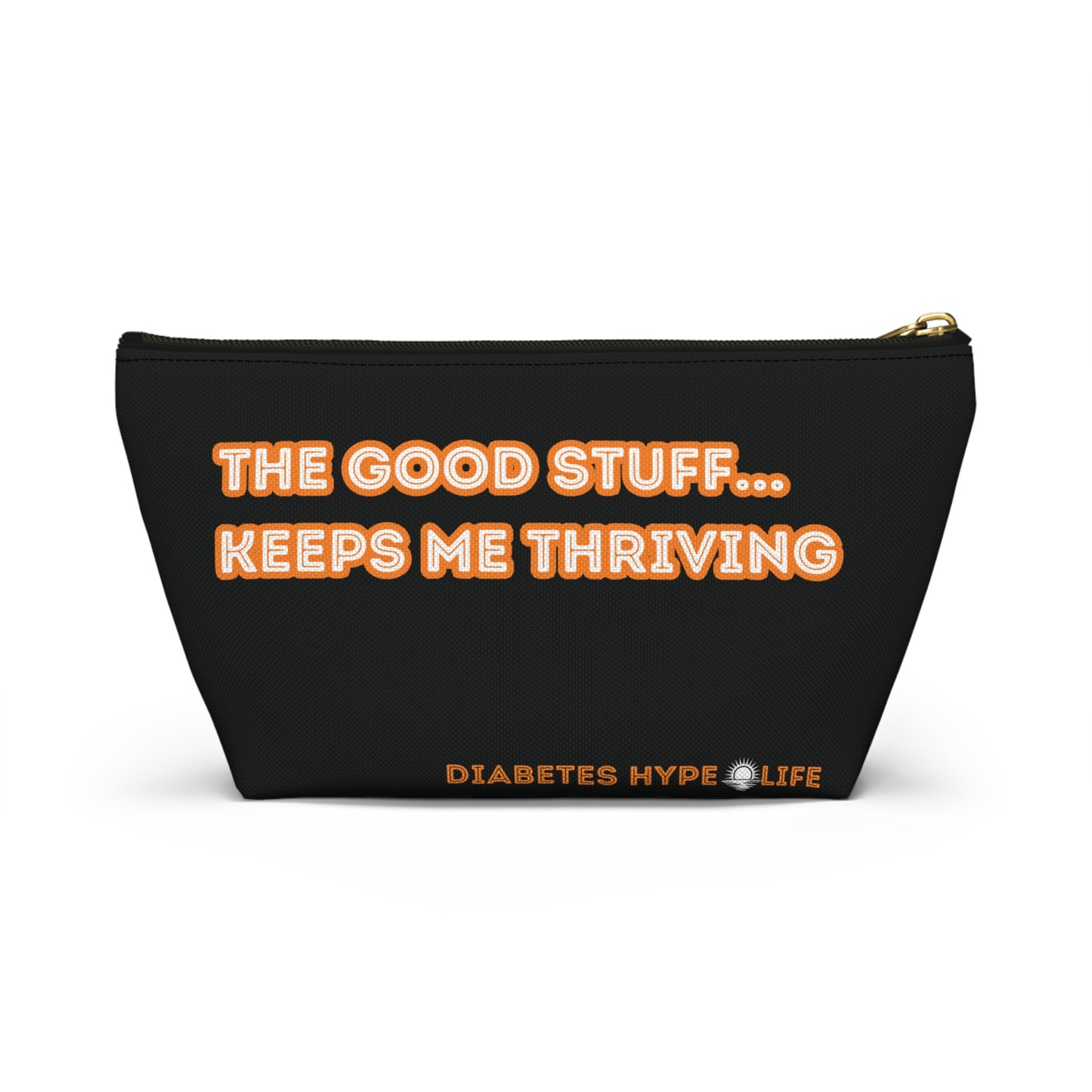 The Good Stuff - Black/Orange - zippered pouch