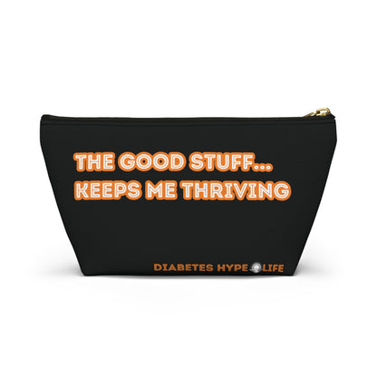 The Good Stuff - Black/Orange - zippered pouch