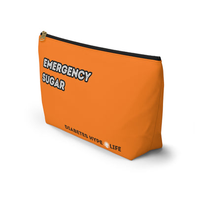 Emergency Sugar - Orange/Black - zippered pouch