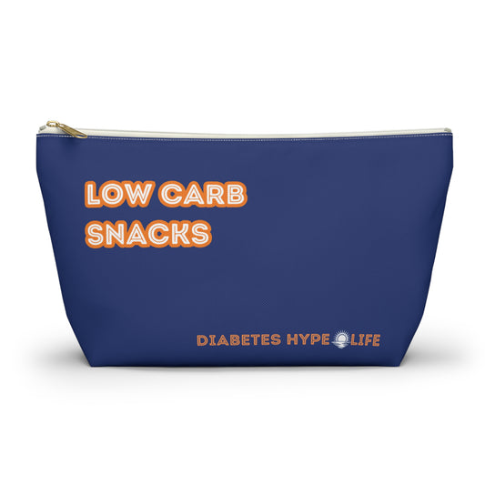Low Carb Snacks - Navy & Orange - zippered pouch