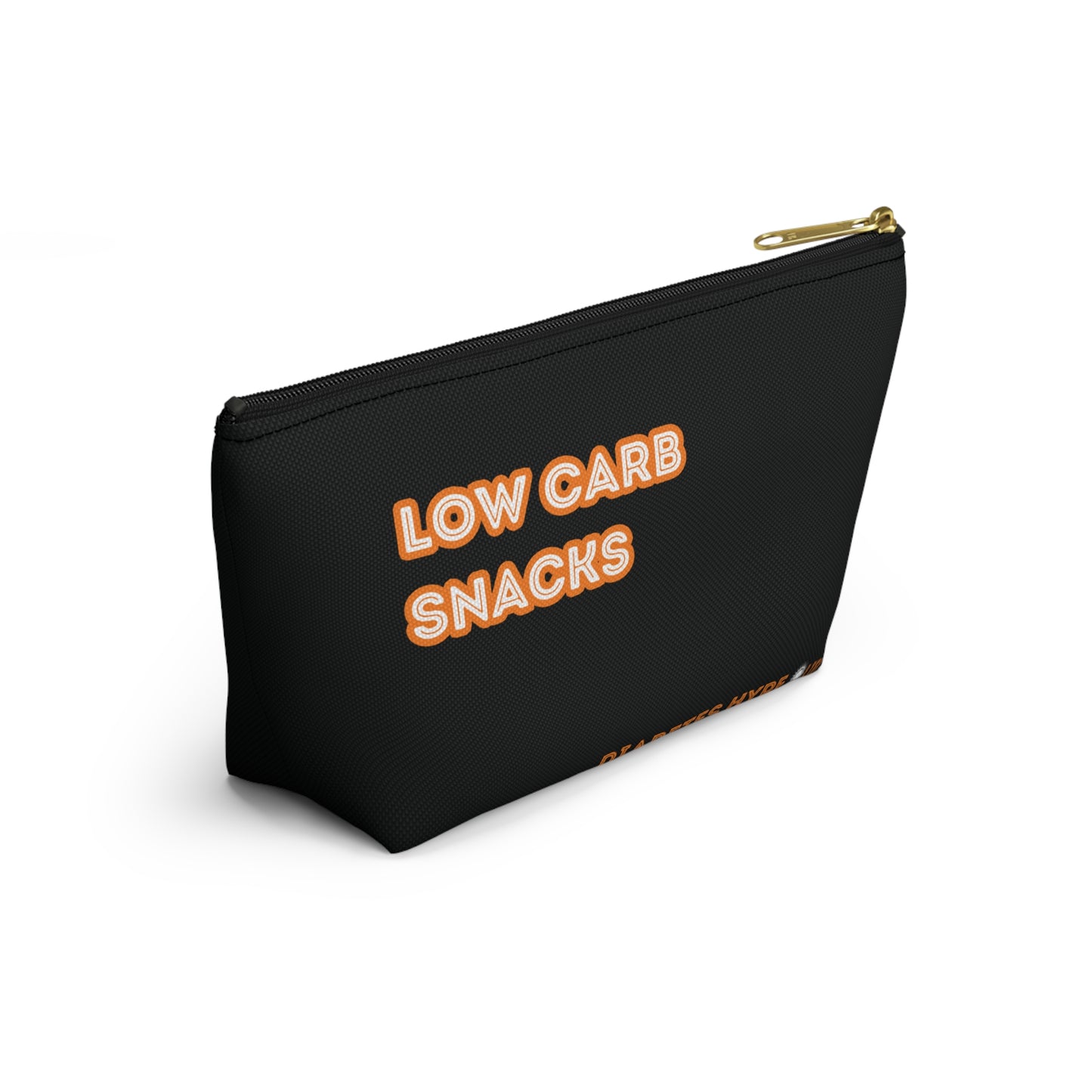 Low Carb Snacks - Black/Orange - zippered pouch