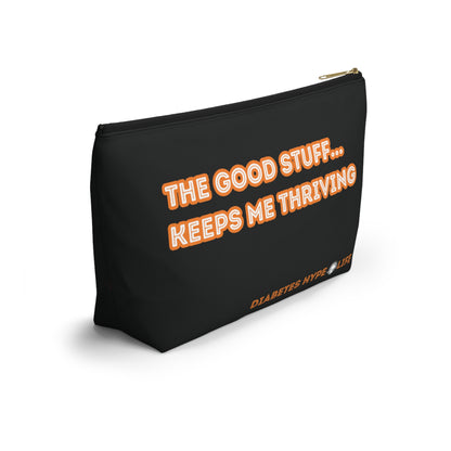 The Good Stuff - Black/Orange - zippered pouch