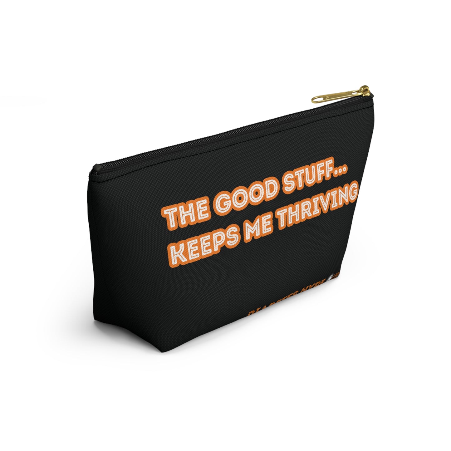 The Good Stuff - Black/Orange - zippered pouch