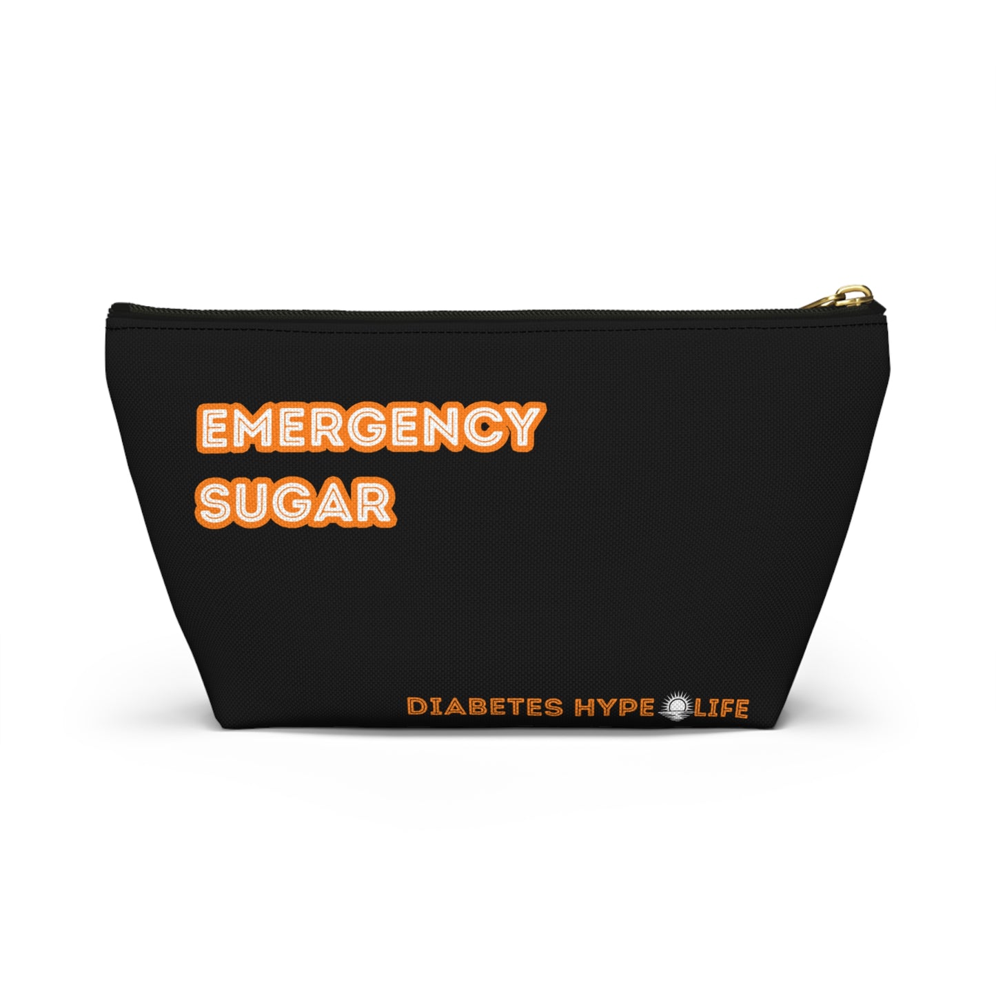 Emergency Sugar - Black/Orange - zippered pouch