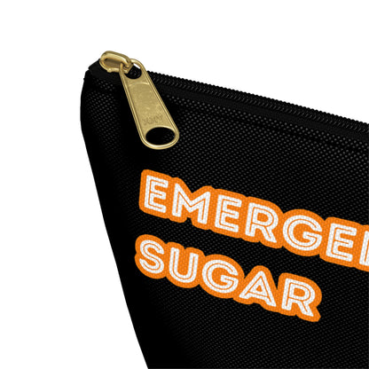 Emergency Sugar - Black/Orange - zippered pouch