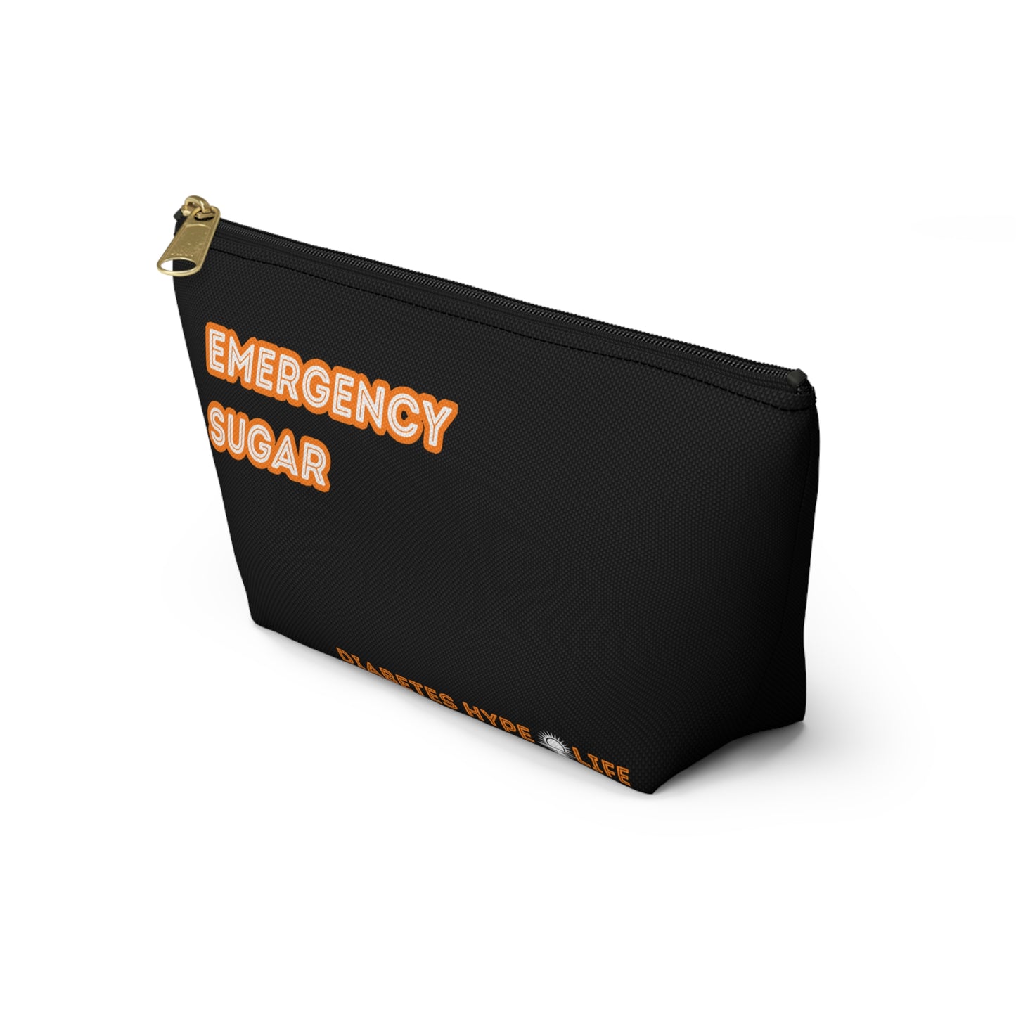 Emergency Sugar - Black/Orange - zippered pouch