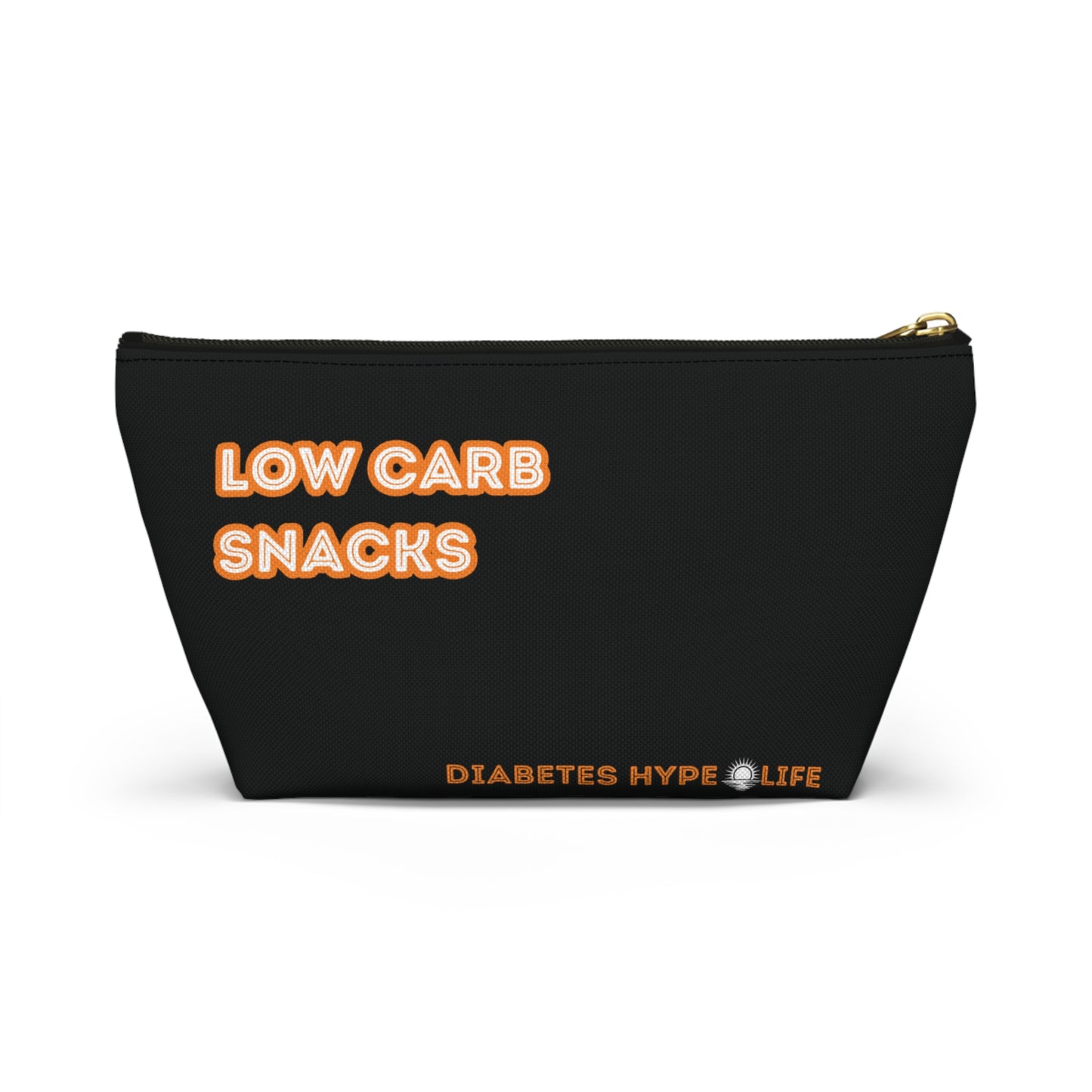 Low Carb Snacks - Black/Orange - zippered pouch