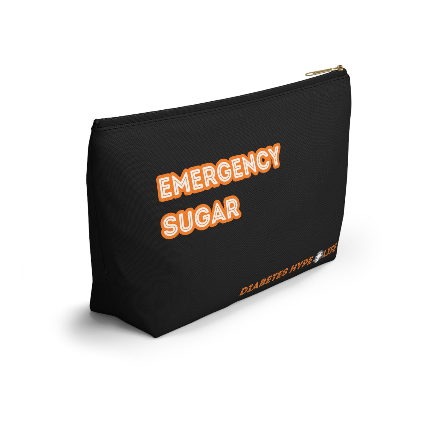 Emergency Sugar - Black/Orange - zippered pouch