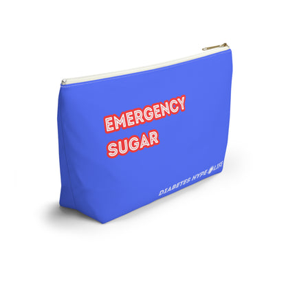 Emergency Sugar - blue - zippered pouch