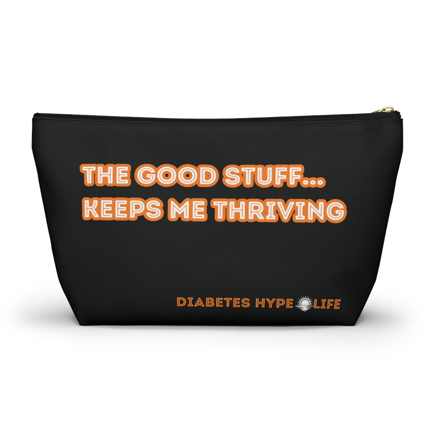 The Good Stuff - Black/Orange - zippered pouch