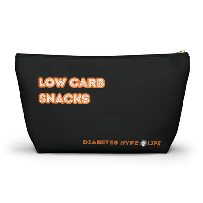 Low Carb Snacks - Black/Orange - zippered pouch