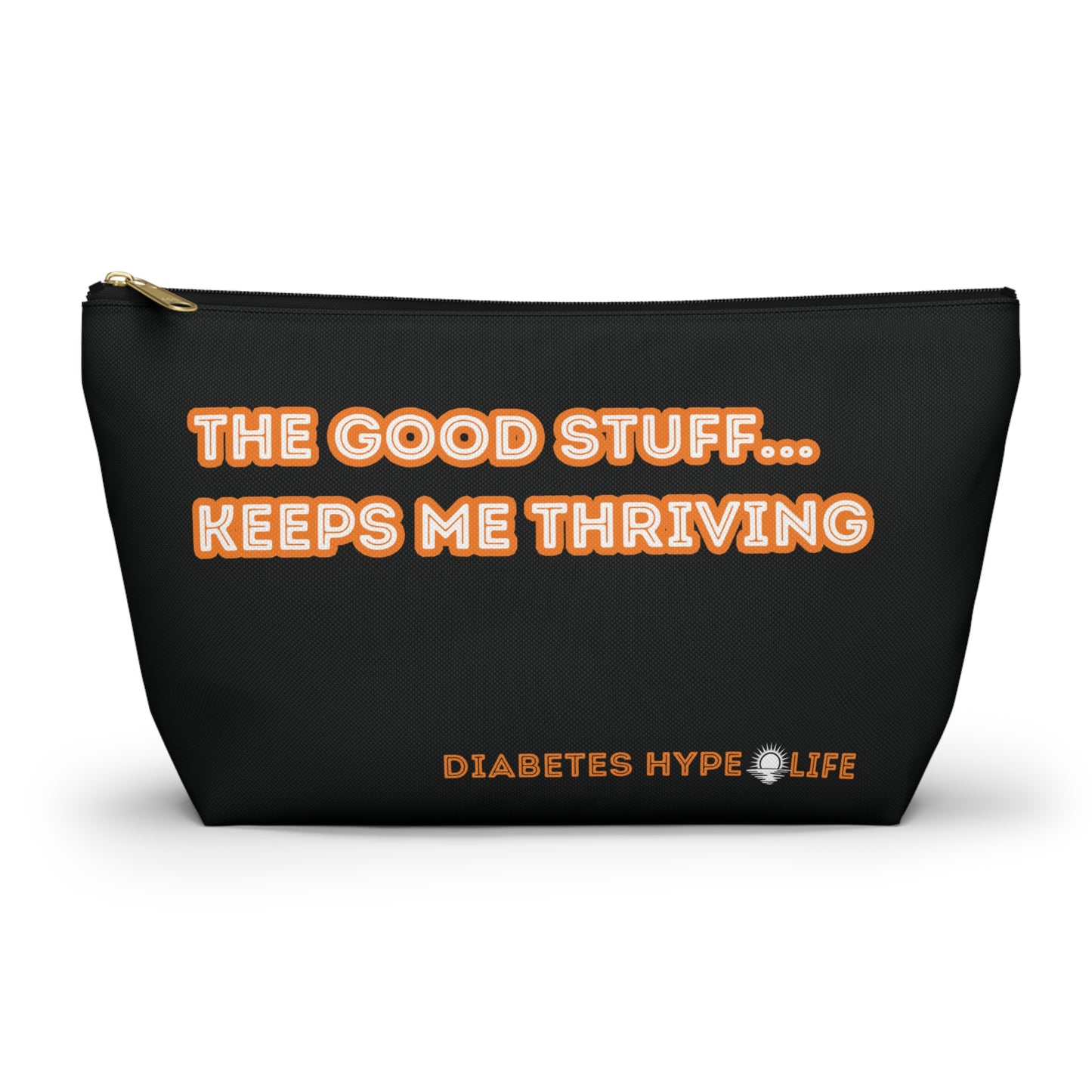 The Good Stuff - Black/Orange - zippered pouch