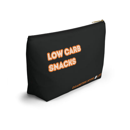 Low Carb Snacks - Black/Orange - zippered pouch